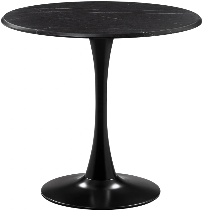 Кухонный стол Тулип, 90x73, МДФ, мрамор черный / черный