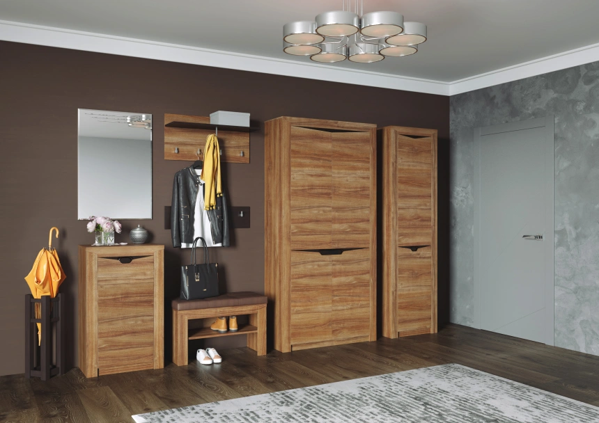 Тумба для обуви Соренто, с дверцей и ящиком, дуб стирлинг