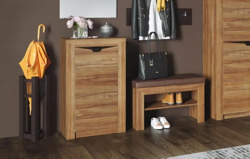 Тумба для обуви Соренто, с дверцей и ящиком, дуб стирлинг