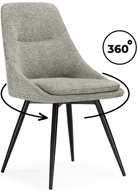 Стул Avian, вращающийся 360, светло-серый / чёрный