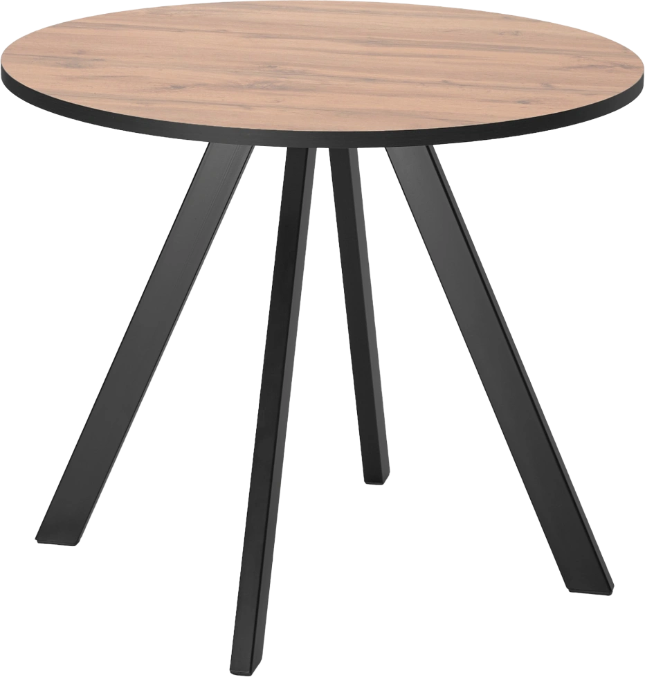 Кухонный стол Монтен 90, нераздвижной Дуб Вотан, Черный