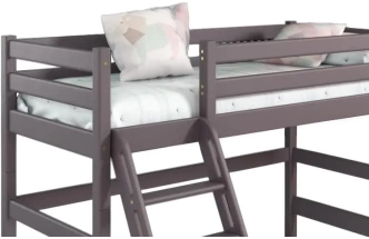 Полувысокая детская кровать Соня-6, с наклонной лестницей, лаванда