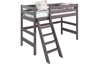 Полувысокая детская кровать Соня-6, с наклонной лестницей, лаванда