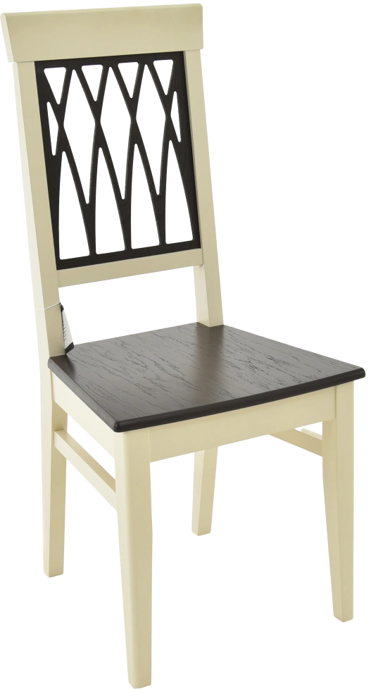 Стул Кристиан, деревянный, жесткий, комби 3, слоновая кость, орех темный, каркас слоновая кость