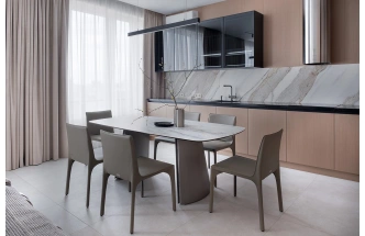 Стул 160KD-80060, мягкий, экокожа, бежевый