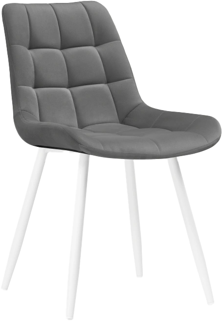 Стул Челси, велюр темно-серый / белый