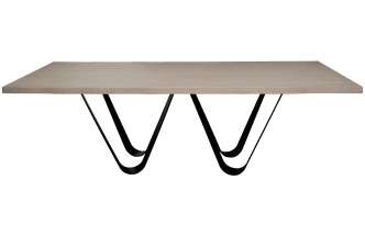 Обеденный стол 58DB-23186, МДФ, светло-коричневый / черный  