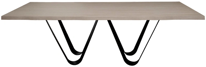 Обеденный стол 58DB-23186, МДФ, светло-коричневый / черный  