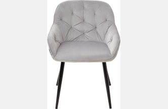 Стул Breeze, мягкий Bluvel-03 Light Grey, велюр, черный каркас