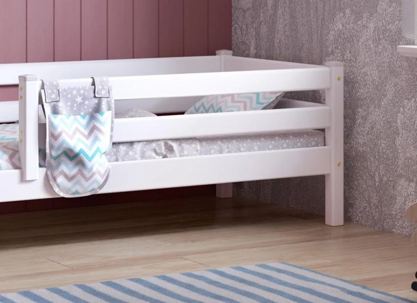 Кровать детская Соня-3, с защитой по периметру, белый