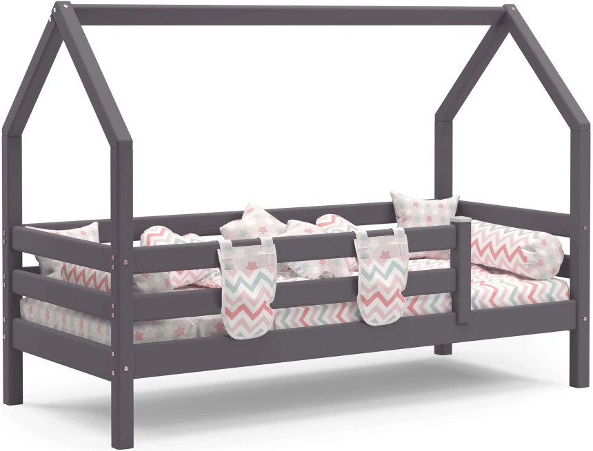 Детская кровать-домик, Соня, с надстройкой, 80*190, лаванда