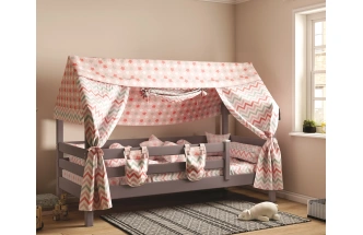 Детская кровать-домик, Соня, с надстройкой, 80*190, лаванда