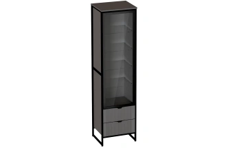 Шкаф однодверный Нора, с ящиками, металл бруклин / графит