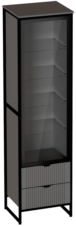 Шкаф однодверный Нора, с ящиками, металл бруклин / графит