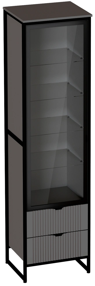 Шкаф однодверный Нора, с ящиками, металл бруклин / графит