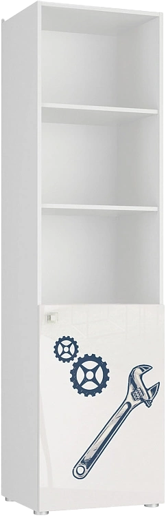 Шкаф в детскую Модерн - Квадро, распашной с полками, белый