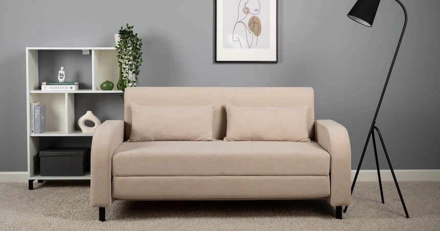 Диван прямой двухместный Киото, Epic 12 Beige (бежевый)