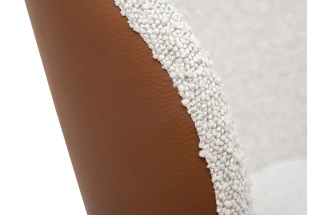 Стул 160KD-80070, мягкий, экокожа, кремовый / терракота