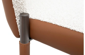 Стул 160KD-80070, мягкий, экокожа, кремовый / терракота