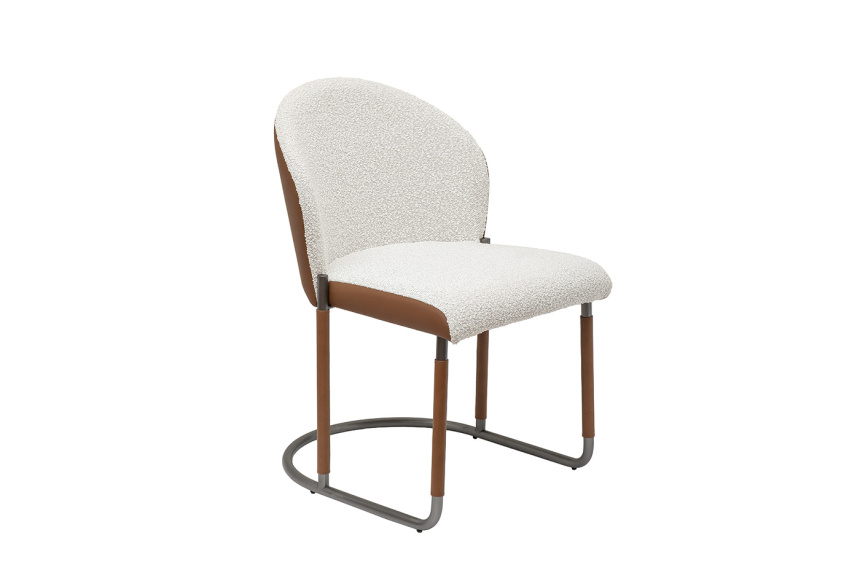  Стул 160KD-80070, мягкий, экокожа, кремовый / терракота