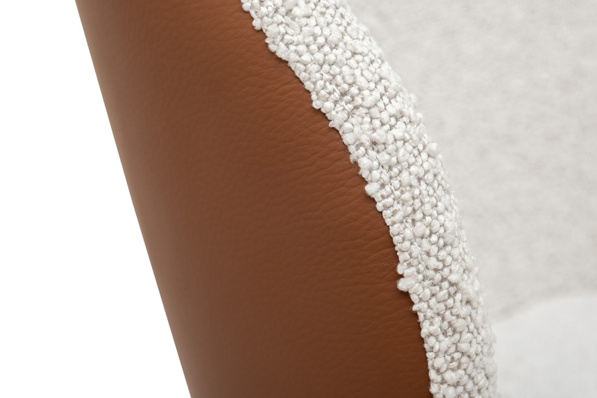  Стул 160KD-80070, мягкий, экокожа, кремовый / терракота