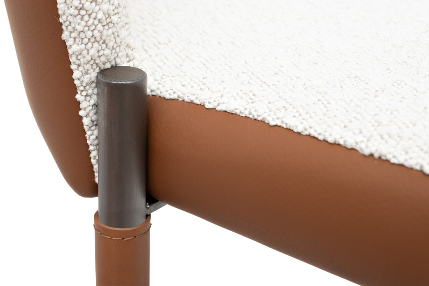  Стул 160KD-80070, мягкий, экокожа, кремовый / терракота