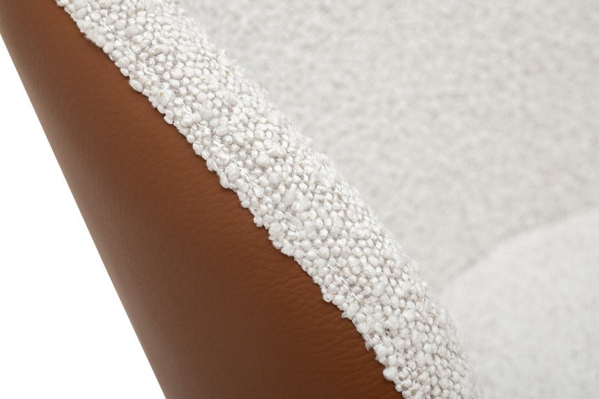  Стул 160KD-80070, мягкий, экокожа, кремовый / терракота