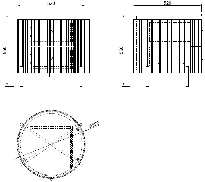 Тумба прикроватная 77IP-GD009-TUMB/1, с ящиками