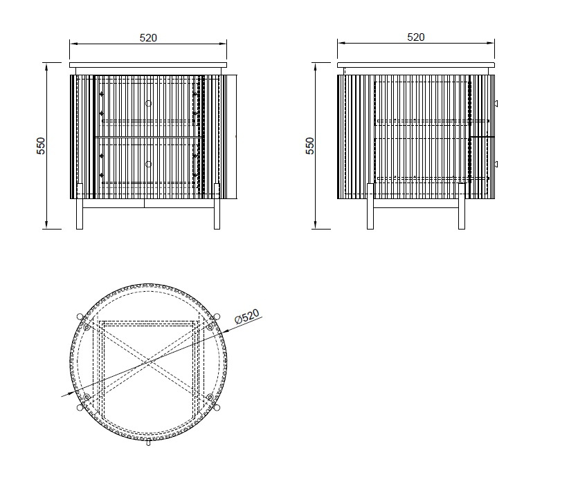 Тумба прикроватная 77IP-GD009-TUMB/1, с ящиками