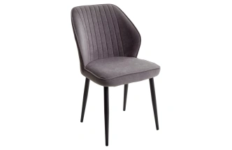 Стул Vena, мягкий, B28 темно-серый, велюр, черный каркас