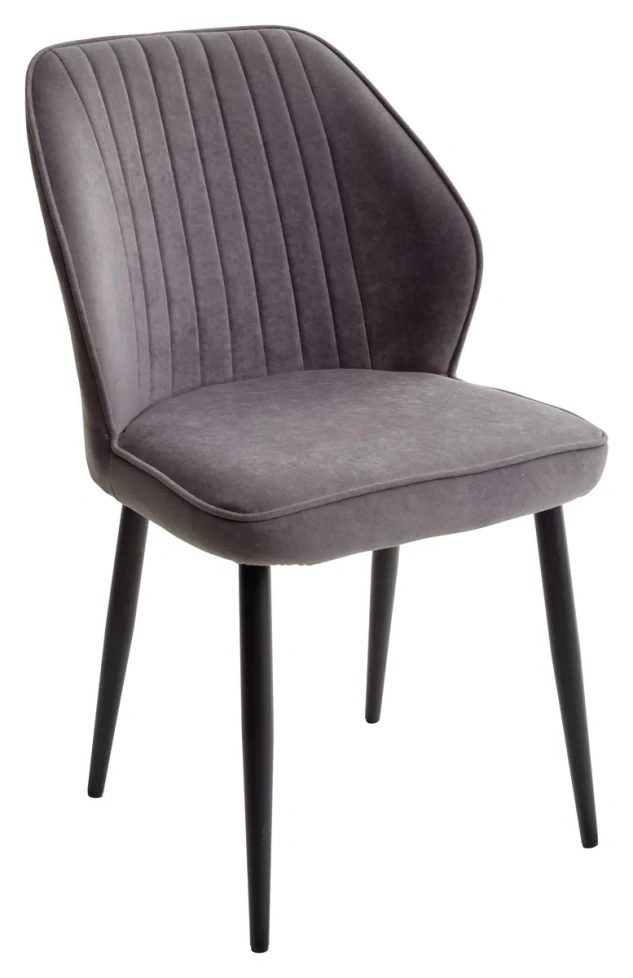Стул Vena, мягкий, B28 темно-серый, велюр, черный каркас 
