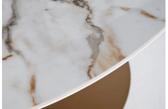 Журнальный стол 58DB-23187, 70x82x36, МДФ, белый мрамор / коричневый