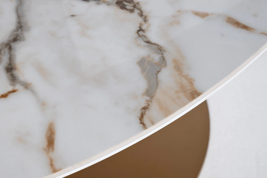 Журнальный стол 58DB-23187, 70x82x36, МДФ, белый мрамор / коричневый