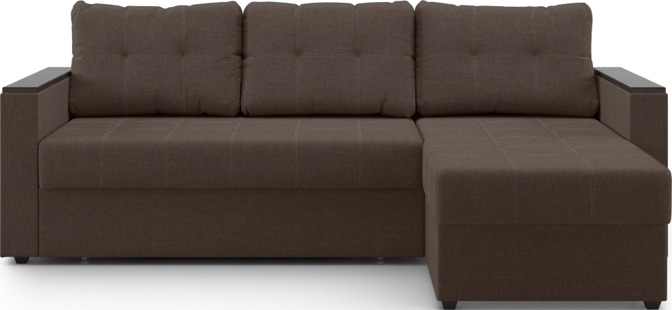 Диван угловой, Атлантик, модель 111, Savana Chocolate (коричневый) / венге