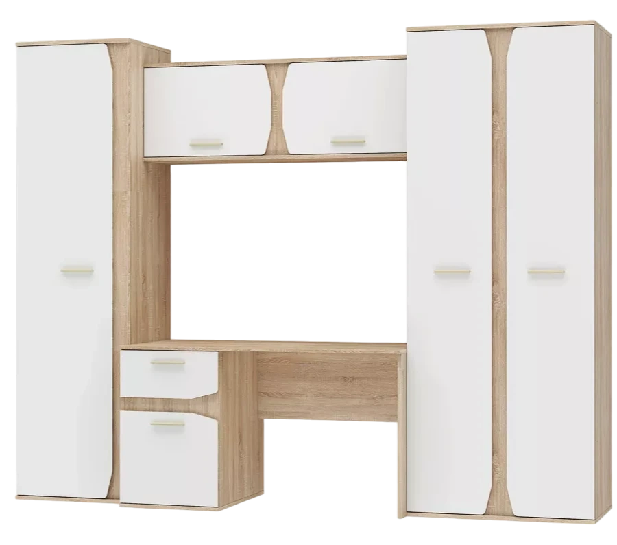 Стенка молодежная Бриз, Дуб Сонома/Белый