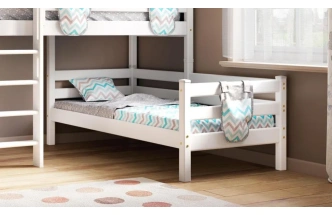 Детская угловая кровать Соня-7, с прямой лестницей, белый