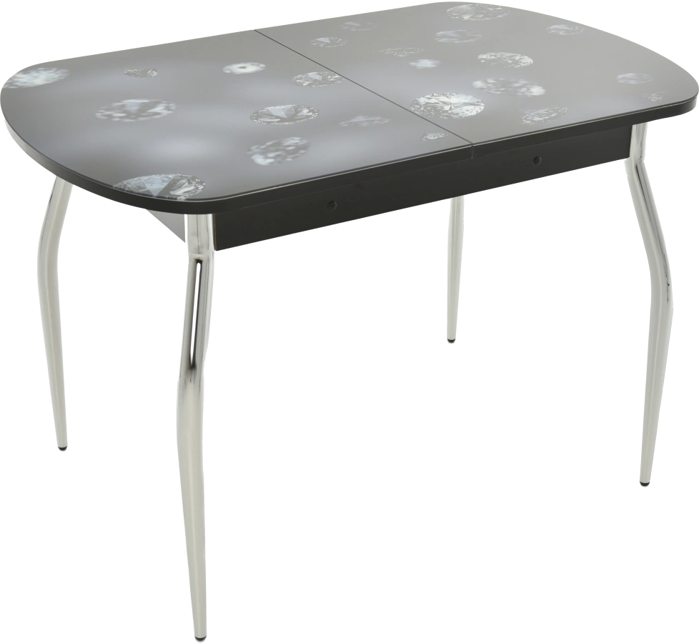 Кухонный стол Ривьера, фотопечать Текстура-9, стекло, каркас хром