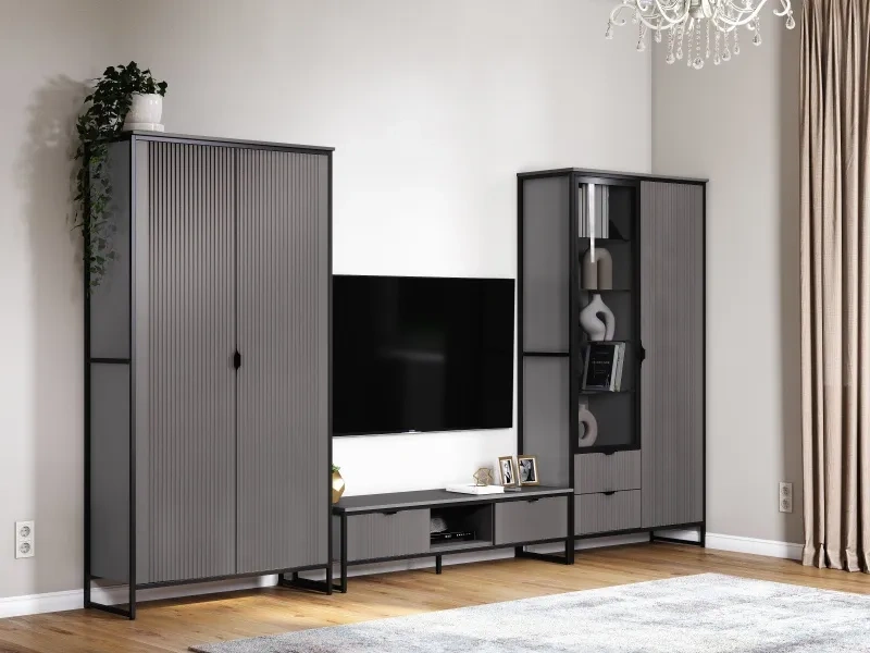 Модульная гостиная Нора 1, металл бруклин / графит