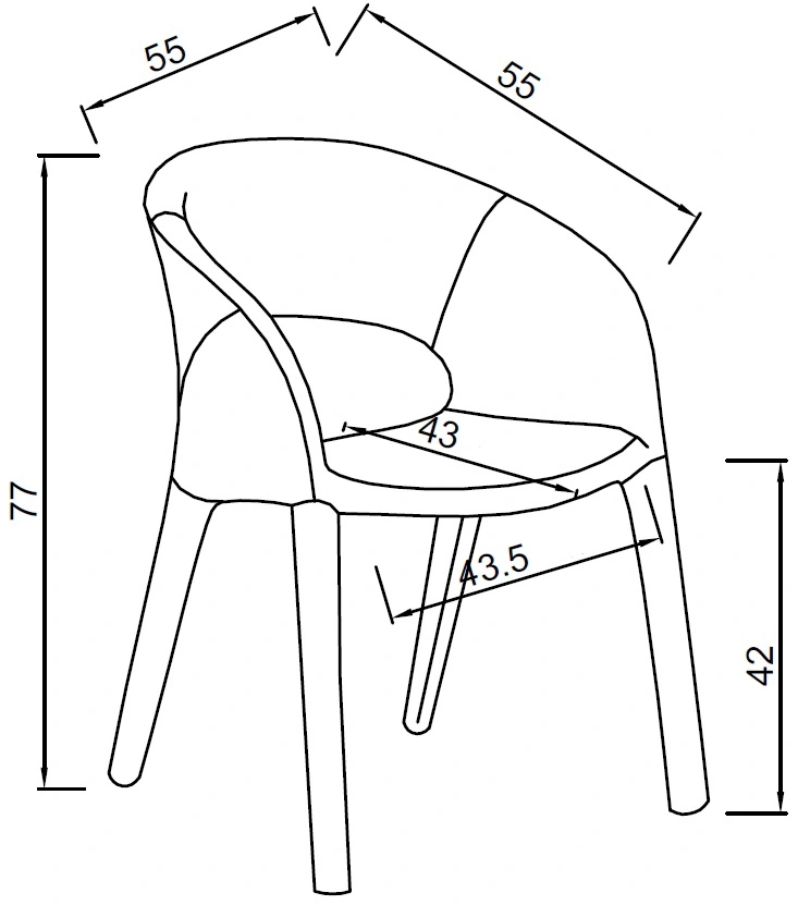 Стул 160KD-80200, мягкий, экокожа, бежевый 