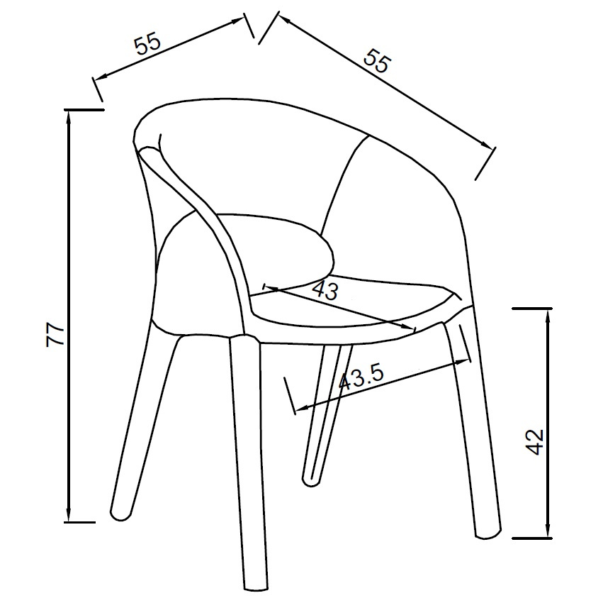 Стул 160KD-80200, мягкий, экокожа, бежевый 