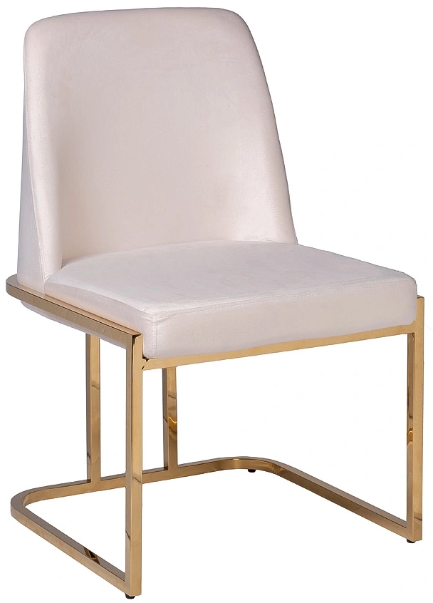Стул GY-DC8365GOLD-CR, мягкий, велюр, кремовый / золото
