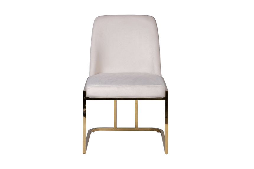 Стул GY-DC8365GOLD-CR, мягкий, велюр, кремовый / золото 
