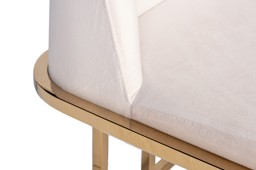 Стул GY-DC8365GOLD-CR, мягкий, велюр, кремовый / золото 