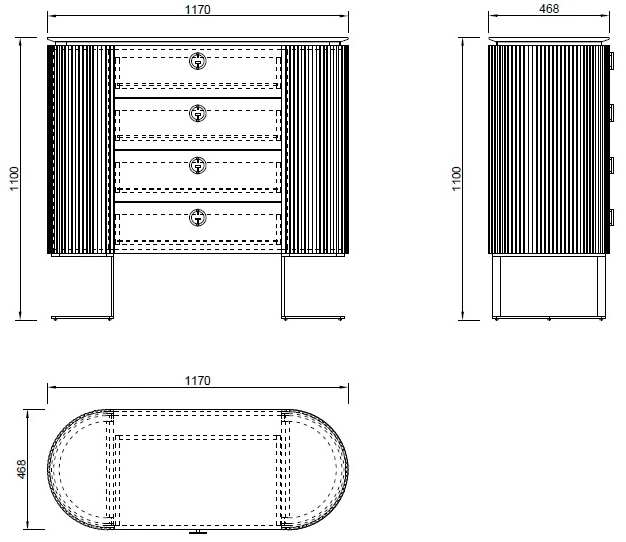 Комод Luciano, с четырьмя ящиками