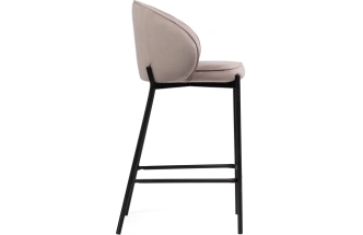 Барный стул Нейл, велюр латте / черный