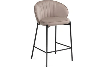 Барный стул Нейл, велюр латте / черный