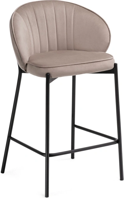 Барный стул Нейл, велюр латте / черный