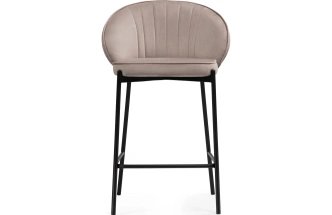 Барный стул Нейл, велюр латте / черный