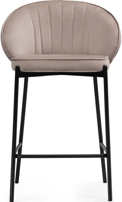 Барный стул Нейл, велюр латте / черный