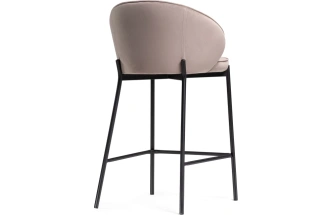 Барный стул Нейл, велюр латте / черный